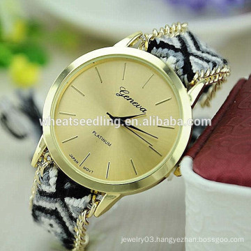 2014 Newest arrival ethnic flavor DIY fabric strap watch